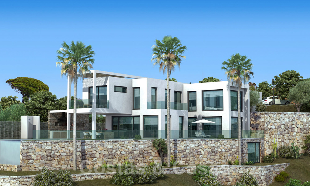 Luxury new build villa in modern style for sale with panoramic mountain and sea views in the prestigious Valtocado area in Mijas, Costa del Sol 25948