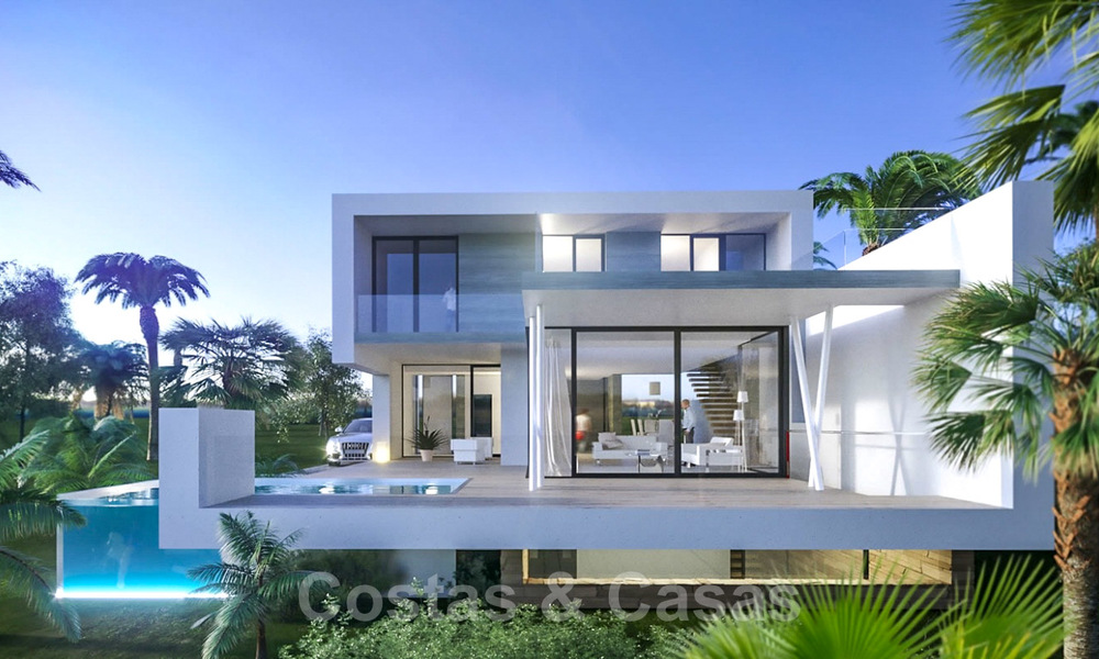 Modern contemporary villas for sale under construction, directly on the golf course located in Marbella - Estepona 25978