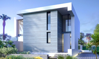 Modern contemporary villas for sale under construction, directly on the golf course located in Marbella - Estepona 25979 