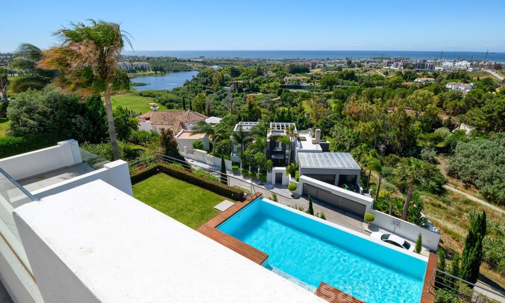 Modern villa with panoramic golf and sea views for sale in Los Flamingos Golf in Marbella - Benahavis 26056