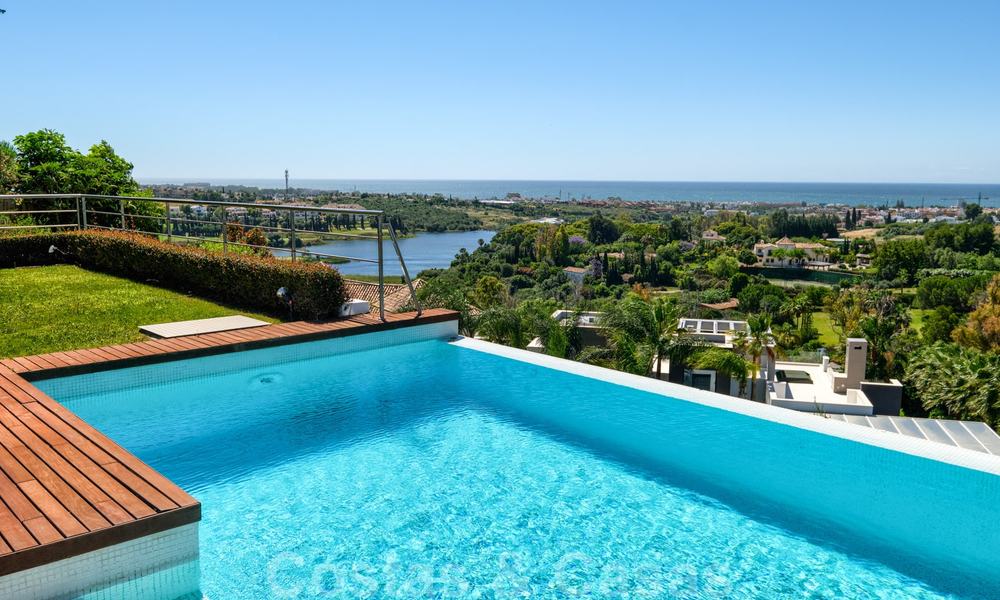 Modern villa with panoramic golf and sea views for sale in Los Flamingos Golf in Marbella - Benahavis 26063