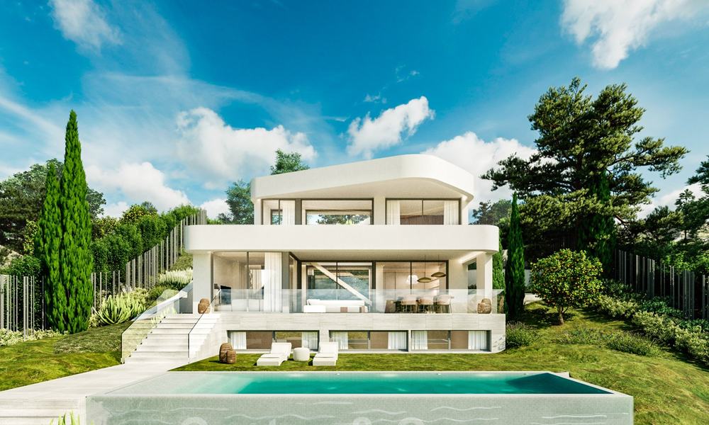 Plot + project for sale for a contemporary new villa, first line golf in Estepona 26281