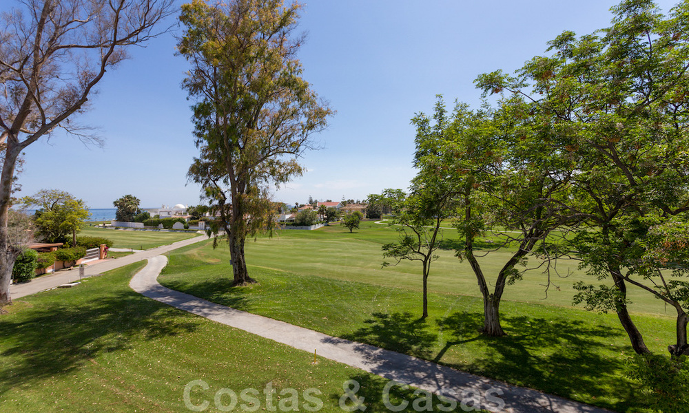 First line golf and a stone's throw from the beach located designer villa for sale in the chic Guadalmina Baja in Marbella 26356