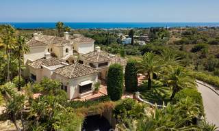Traditional classic Mediterranean luxury villa for sale with stunning sea views in a gated community on the Golden Mile, Marbella 27268 
