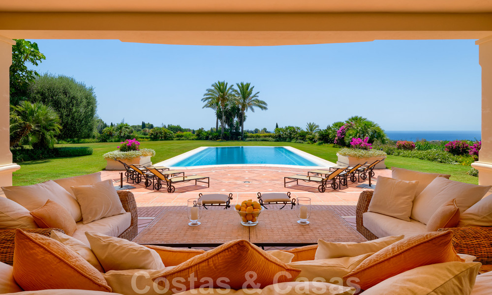 Traditional classic Mediterranean luxury villa for sale with stunning sea views in a gated community on the Golden Mile, Marbella 27269