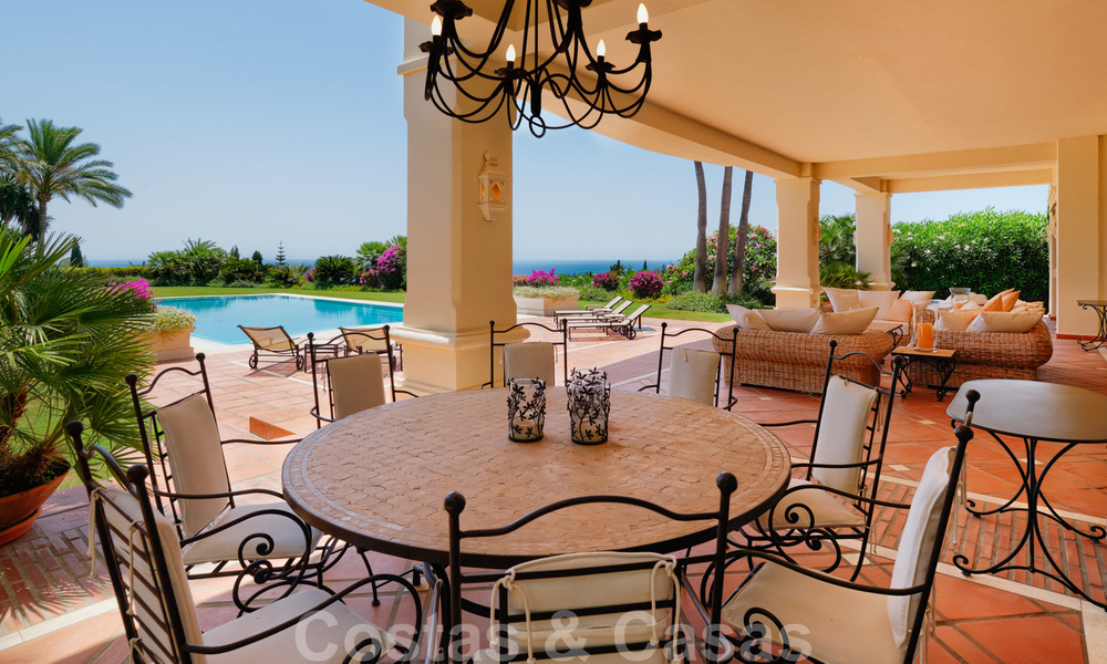Traditional classic Mediterranean luxury villa for sale with stunning sea views in a gated community on the Golden Mile, Marbella 27281