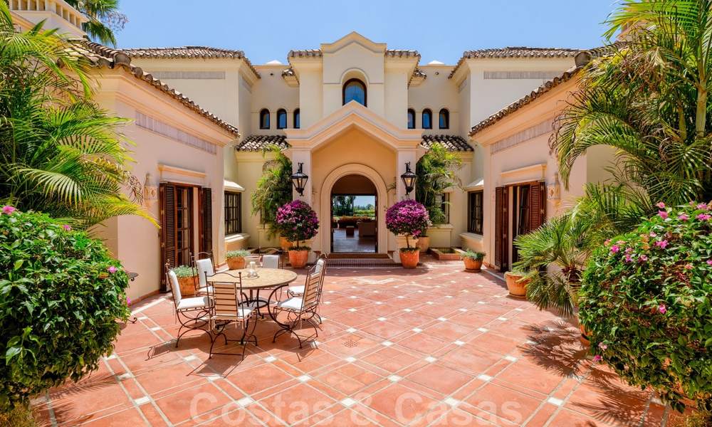 Traditional classic Mediterranean luxury villa for sale with stunning sea views in a gated community on the Golden Mile, Marbella 27288
