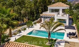 Ready to move in contemporary Mediterranean villa with sea views for sale at a short walking distance to the beach and all amenities, beach side Elviria in Marbella 27543 