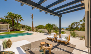 Ready to move in contemporary Mediterranean villa with sea views for sale at a short walking distance to the beach and all amenities, beach side Elviria in Marbella 27546 