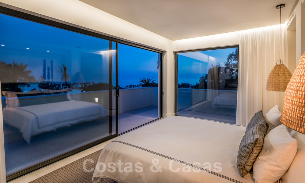 Ready to move in contemporary Mediterranean villa with sea views for sale at a short walking distance to the beach and all amenities, beach side Elviria in Marbella 27550