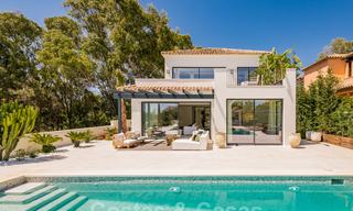 Ready to move in contemporary Mediterranean villa with sea views for sale at a short walking distance to the beach and all amenities, beach side Elviria in Marbella 27562 