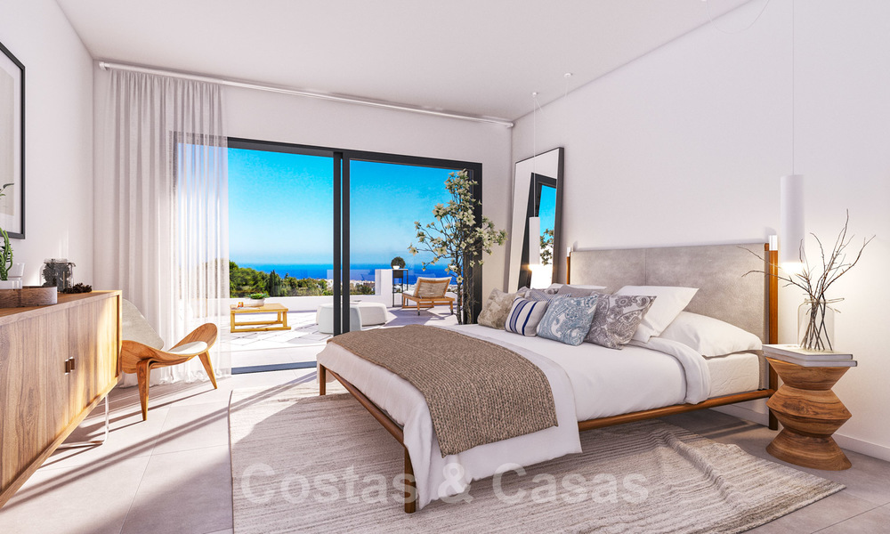 New modern apartments with panoramic mountain- and sea views for sale in the hills of Estepona, close to town 27737