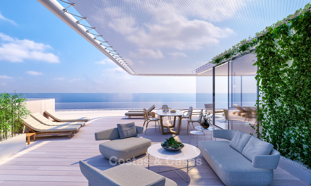 Spectacular modern luxury beachfront penthouses for sale in Estepona, Costa del Sol. Ready to move in. Promotion! 27807