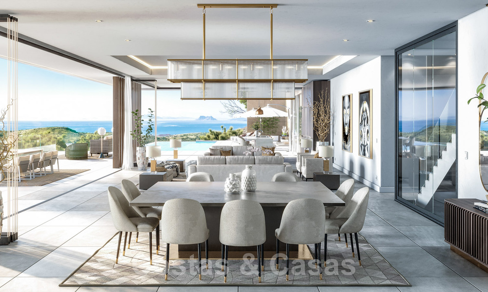 Turnkey, modern villas with spectacular views of the golf course, the lake, the mountains and the Mediterranean Sea to Africa, in a gated nature and golf resort for sale in Benahavis - Marbella 32411