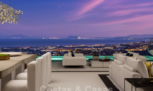 New modern luxury villas for sale with spectacular views of the golf, the lake and the Mediterranean to Africa, in a gated golf resort in Benahavis - Marbella 35157