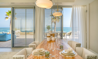 Ready to move in modern luxury front line beach villa for sale in an exclusive complex in Estepona, Costa del Sol 28222 
