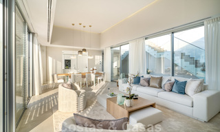 Ready to move in modern luxury front line beach villa for sale in an exclusive complex in Estepona, Costa del Sol 28224 