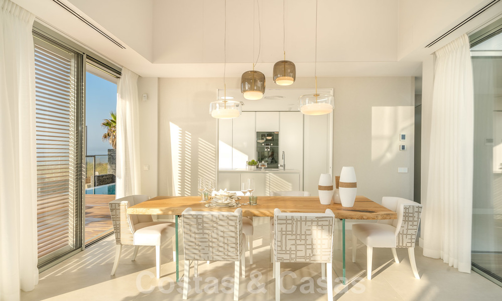 Ready to move in modern luxury front line beach villa for sale in an exclusive complex in Estepona, Costa del Sol 28225