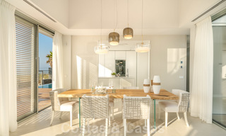 Ready to move in modern luxury front line beach villa for sale in an exclusive complex in Estepona, Costa del Sol 28225 