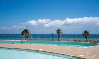 Ready to move in modern luxury front line beach villa for sale in an exclusive complex in Estepona, Costa del Sol 28227 