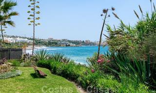 Redecorated townhouse for sale in a small frontline beach complex in Estepona West, close to the city 28124 