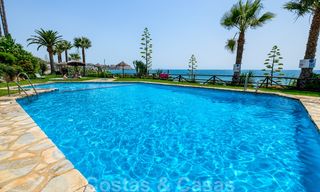 Redecorated townhouse for sale in a small frontline beach complex in Estepona West, close to the city 28126 