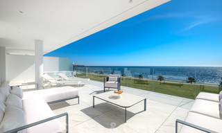 Private resale! Brand new on the market. Ultra deluxe avant garde beach front apartment for sale in an exclusive complex on the New Golden Mile, Marbella - Estepona 28711 