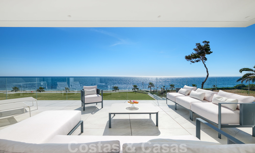 Private resale! Brand new on the market. Ultra deluxe avant garde beach front apartment for sale in an exclusive complex on the New Golden Mile, Marbella - Estepona 28713