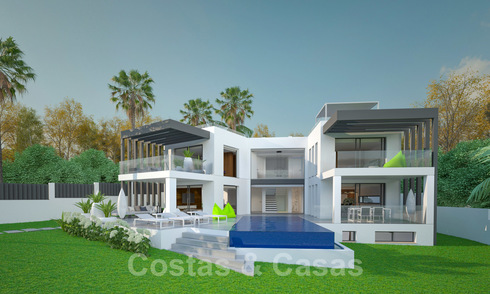 Plot + project for a modern new build villa for sale close to the beach in East Marbella 28613