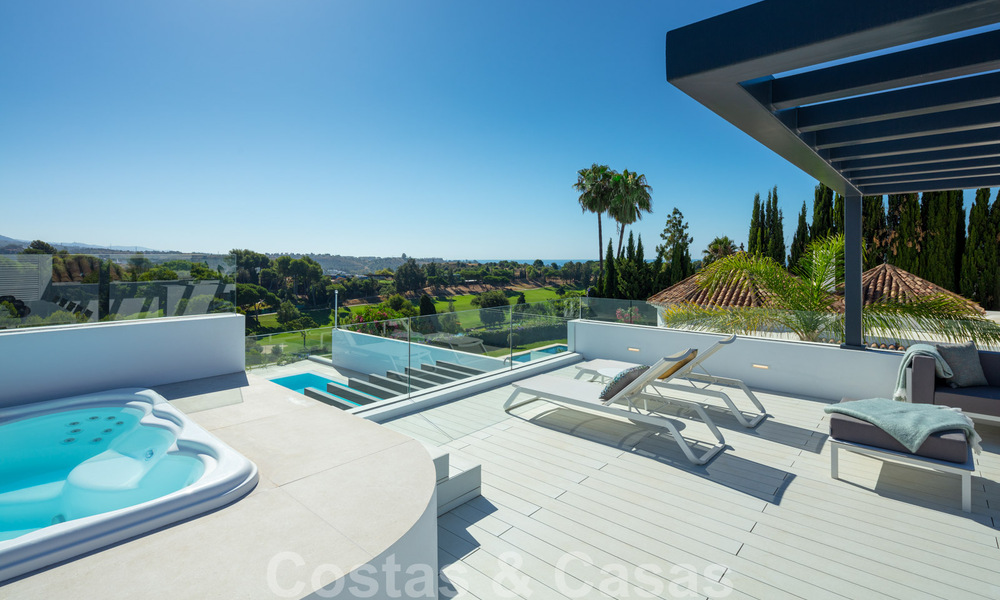 Elegantly renovated villa in Aloha, Nueva Andalucia, Marbella. First line golf on an elevated position with beautiful views. 29930
