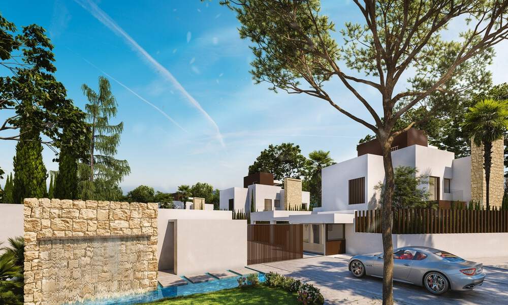 Modern new build villas for sale in Marbella town centre in a gated and secured exclusive villa complex within walking distance of everything 30084