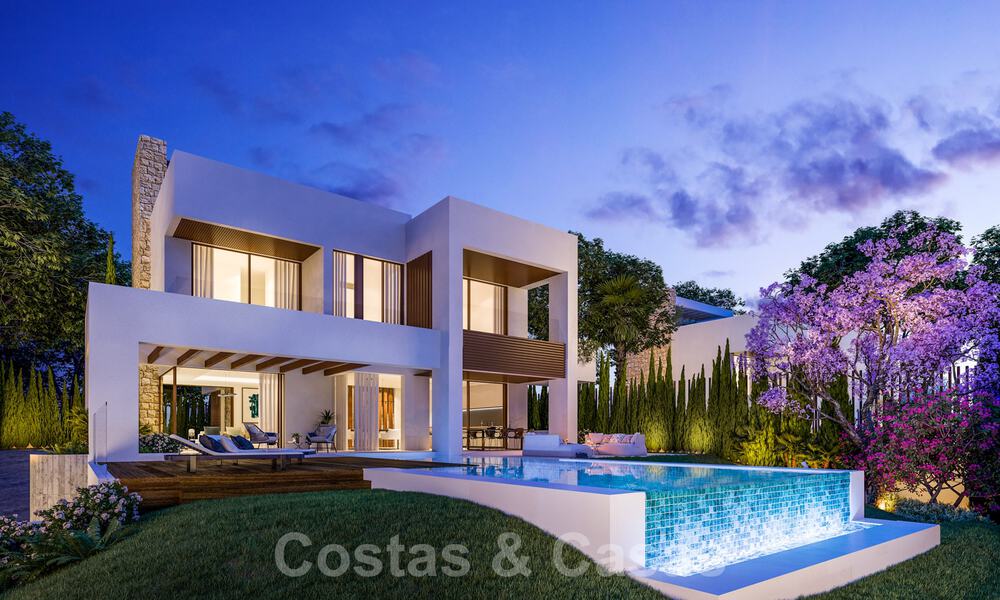 Modern new build villas for sale in Marbella town centre in a gated and secured exclusive villa complex within walking distance of everything 30088
