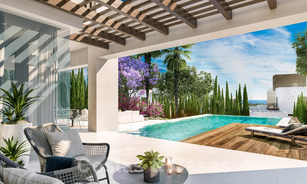 Modern new build villas for sale in Marbella town centre in a gated and secured exclusive villa complex within walking distance of everything 30090