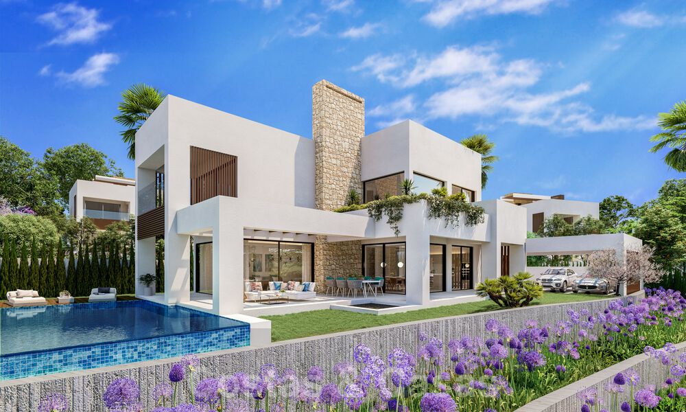 Modern new build villas for sale in Marbella town centre in a gated and secured exclusive villa complex within walking distance of everything 30095