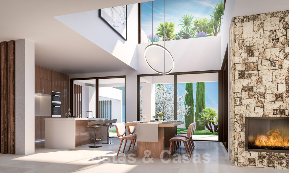 Modern new build villas for sale in Marbella town centre in a gated and secured exclusive villa complex within walking distance of everything 30096