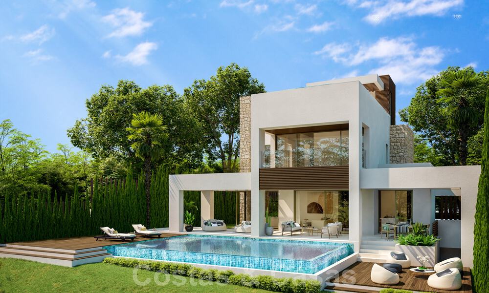 Modern new build villas for sale in Marbella town centre in a gated and secured exclusive villa complex within walking distance of everything 30099