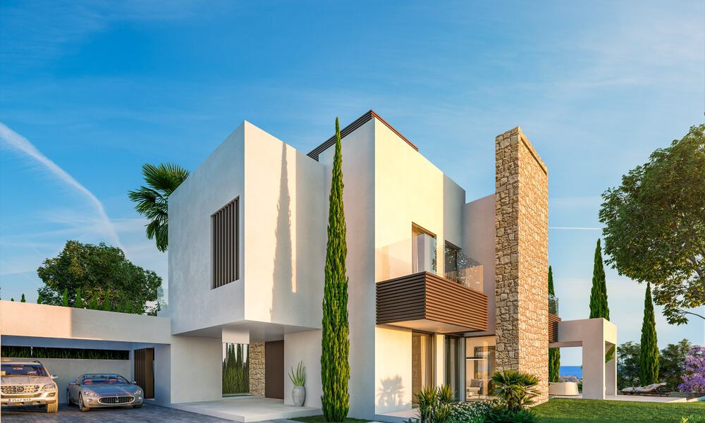 Modern new build villas for sale in Marbella town centre in a gated and secured exclusive villa complex within walking distance of everything 30101