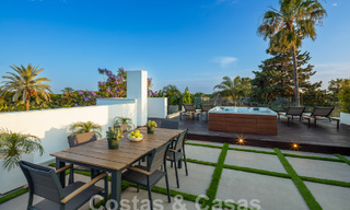 Top location, modern luxury villa for sale in a well-established beachside urbanisation on the Golden Mile in Marbella. Ready to move in. 57222 
