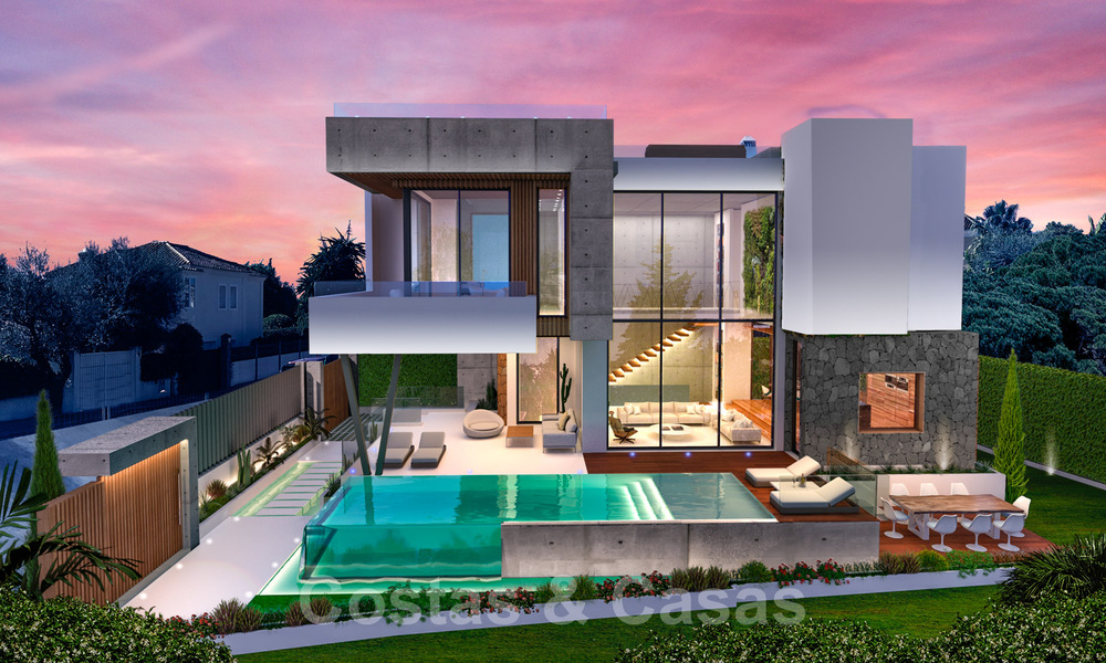 Contemporary luxury villa for sale in a highly desirable beachside urbanisation on the Golden Mile in Marbella 30774