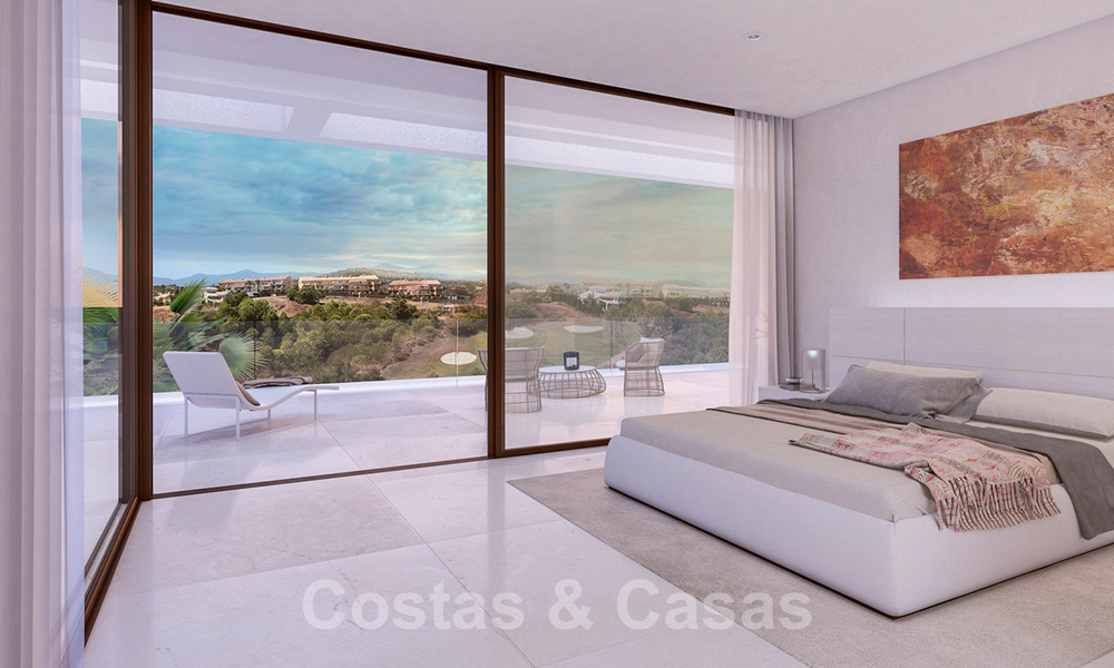 Modern new build villa for sale, directly on the golf course with panoramic golf, mountain and sea views in Estepona 30872