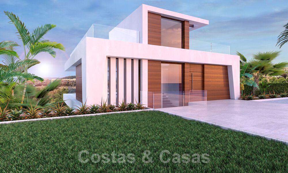 Modern new build villa for sale, directly on the golf course with panoramic golf, mountain and sea views in Estepona 30874
