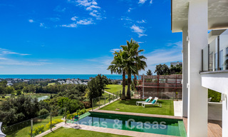 Modern villa for sale, frontline golf with panoramic mountain, golf and sea views in Benahavis - Marbella 42259 