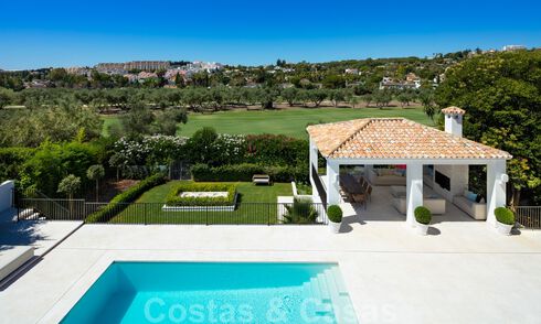 Ready to move into, First line golf, fully renovated luxury villa in gated and secured residential area for sale in Nueva Andalucia, Marbella 31216