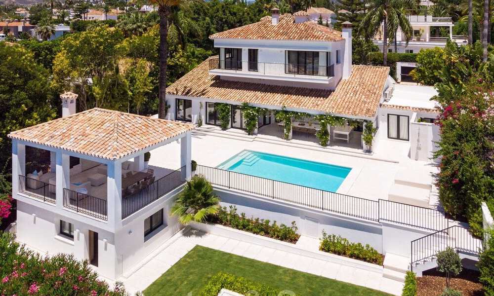 Ready to move into, First line golf, fully renovated luxury villa in gated and secured residential area for sale in Nueva Andalucia, Marbella 31230