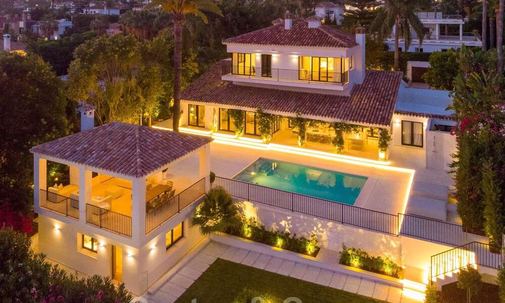 Ready to move into, First line golf, fully renovated luxury villa in gated and secured residential area for sale in Nueva Andalucia, Marbella 31234
