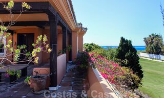Frontline golf and beach villa for sale in Marbella West with unique golf and sea views! Reduced in price. 31847 