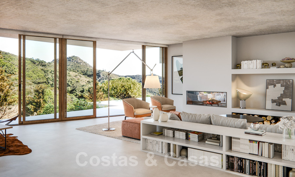 LAST VILLA! Green and sustainable design villas for sale, integrated in their natural surroundings, overlooking the valley and the sea in a gated resort in Benahavis - Marbella 31918