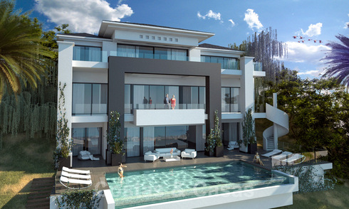Contemporary new build villa for sale with stunning open sea views in Marbella, close to the beaches and centre 32147