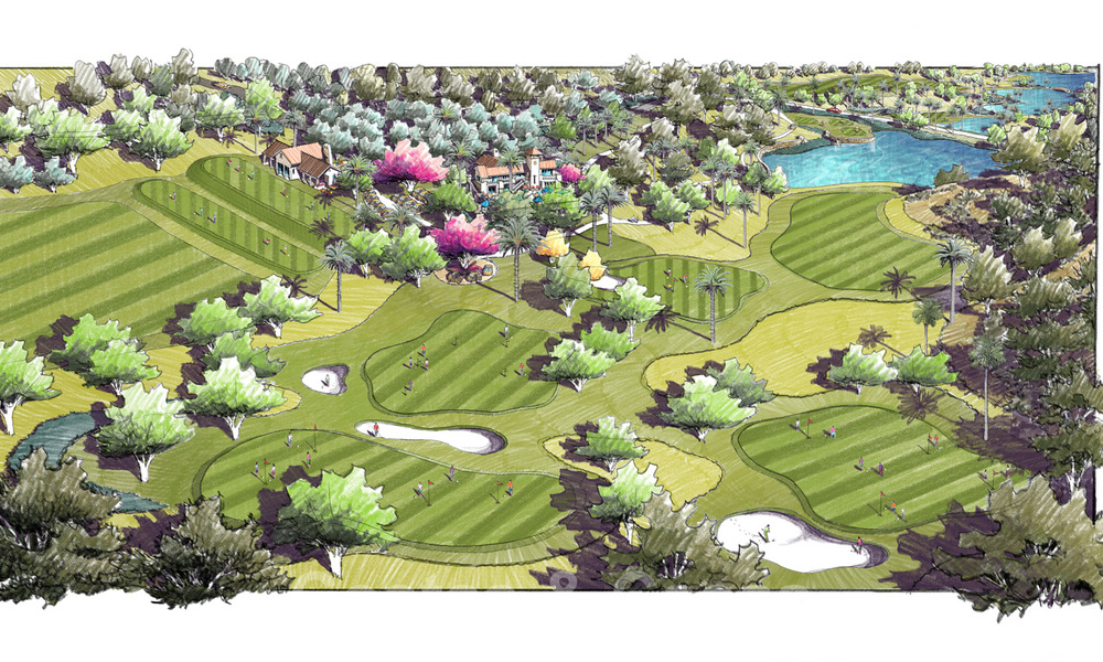 Building plots for turnkey, modern villas with spectacular views of the golf course, the lake, the mountains and the sea to Africa, in a gated nature and golf resort for sale in Benahavis - Marbella 61310