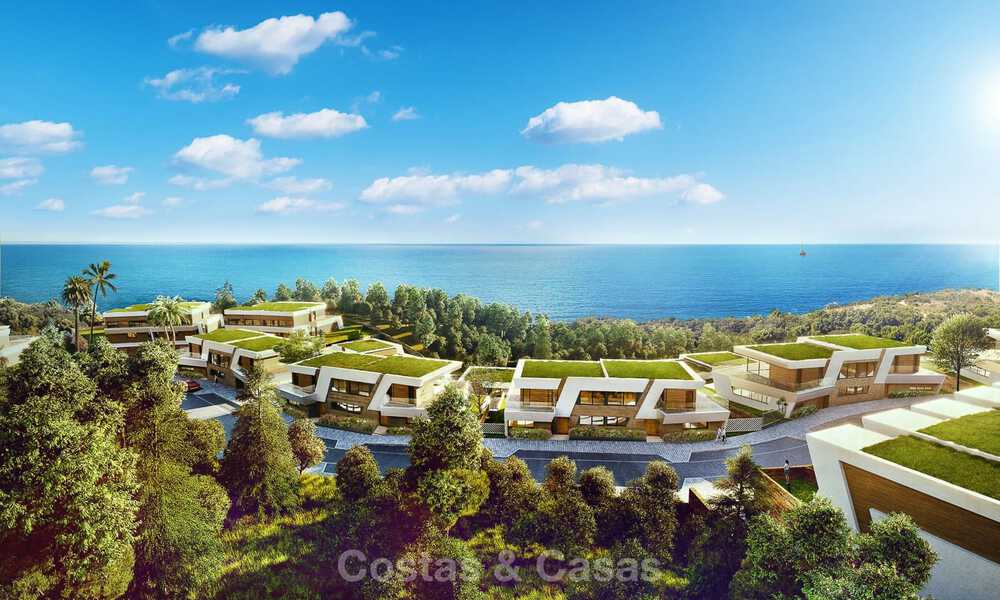 Stunning new avant-garde design terrace houses with sea views for sale in a prestigious golf resort in Mijas Costa, Costa del Sol 32663